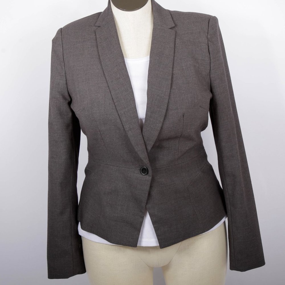 Worthington Sleek Peak Lapel One Button Blazer 12